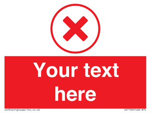 Custom red background, red cross in circle sign